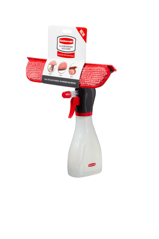 Spray Bottle with Microfiber Pad and Squeegee - US 7290
