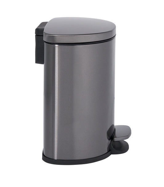 Stainless Steel Semi-Round Step-On Trash Can - US 8691