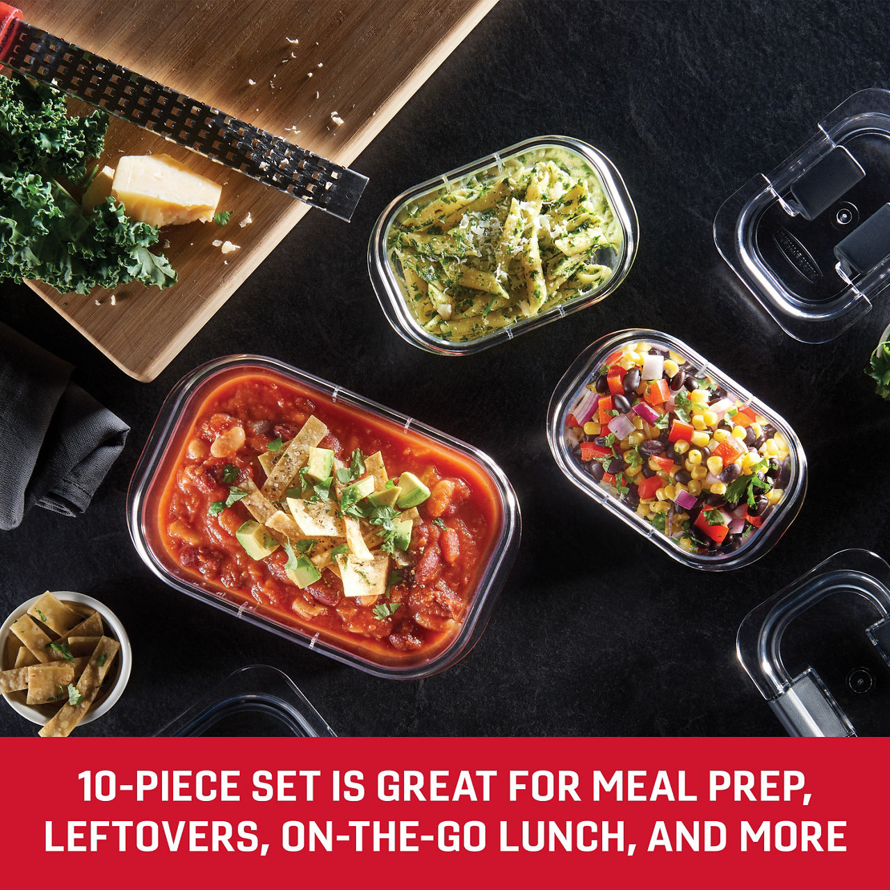 Rubbermaid Brilliance® 10-Piece Set, Leak-Proof and Clear Food Storage Containers - US 1265