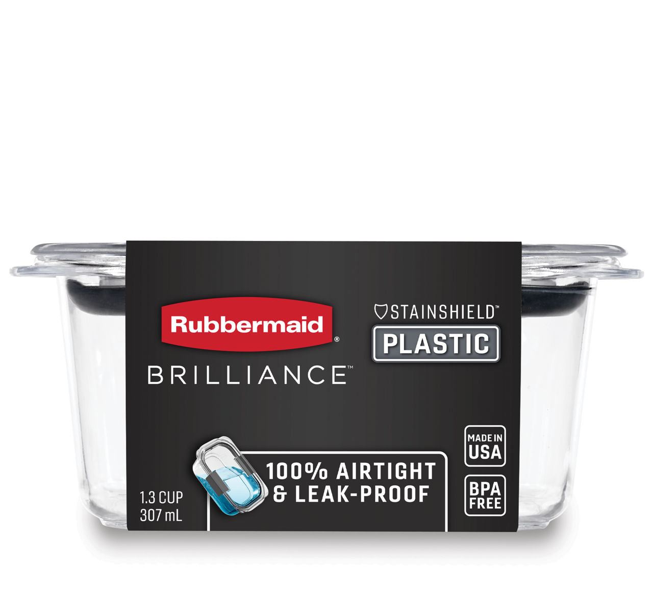 Brilliance™ Small Food Storage Container, 1.3 Cup, Rectangle - US 8110