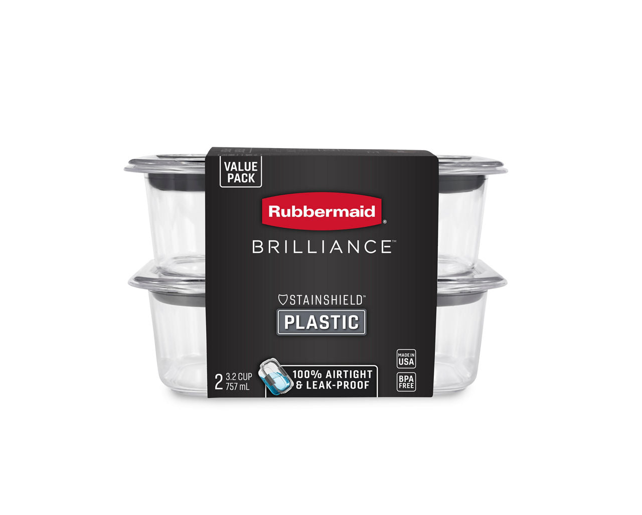 Brilliance™ Medium Food Storage Containers, Rectangle - US 7926