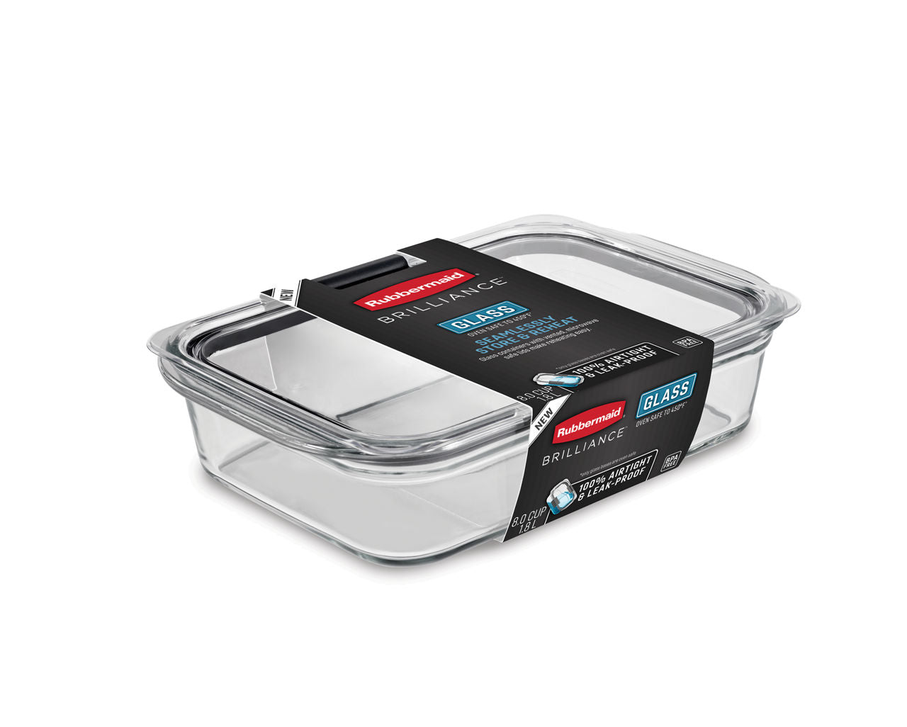 Brilliance™ Glass Food Storage Container, Large Rectangle - US 8690