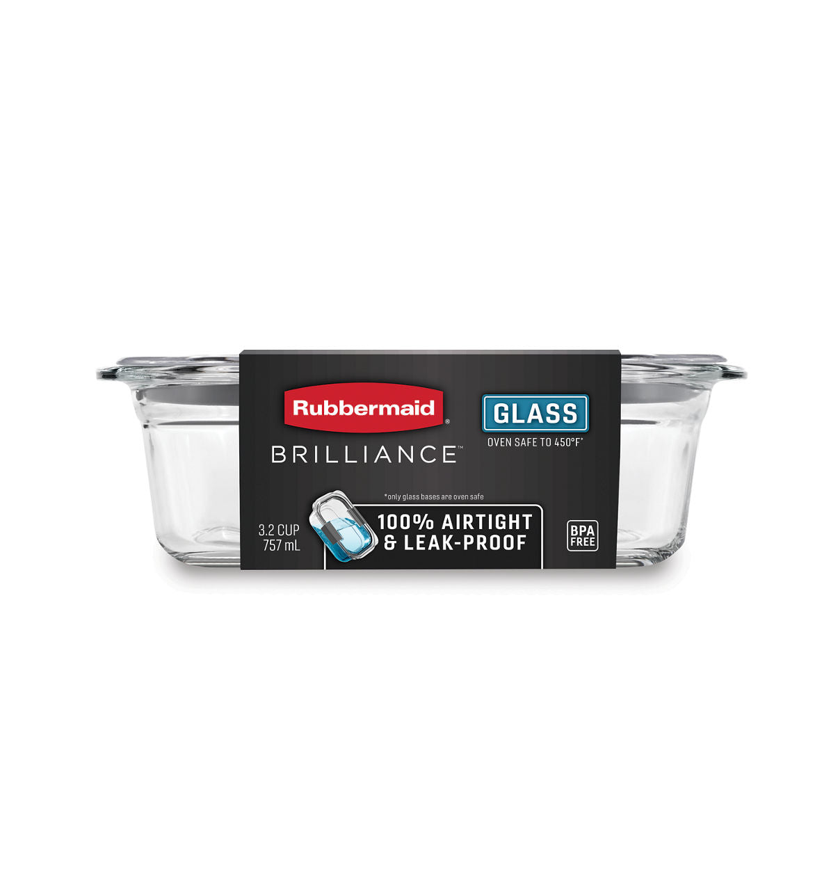 Brilliance™ Glass Food Storage Container, Medium Rectangle - US 4369