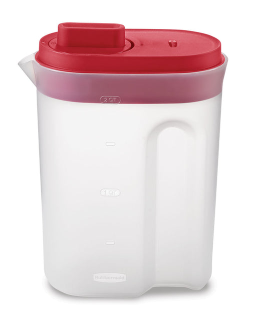 Compact Pitcher with Premium Lid, Plastic Pitcher with Multifunction Lid, 2 Quart - US 6303