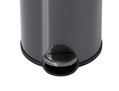 Stainless Steel Round Step-On Trash Can - US 9565