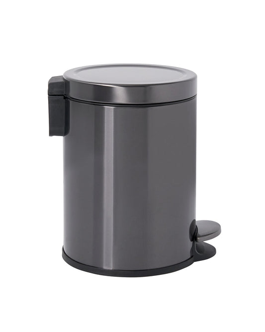 Stainless Steel Round Step-On Trash Can - US 9565