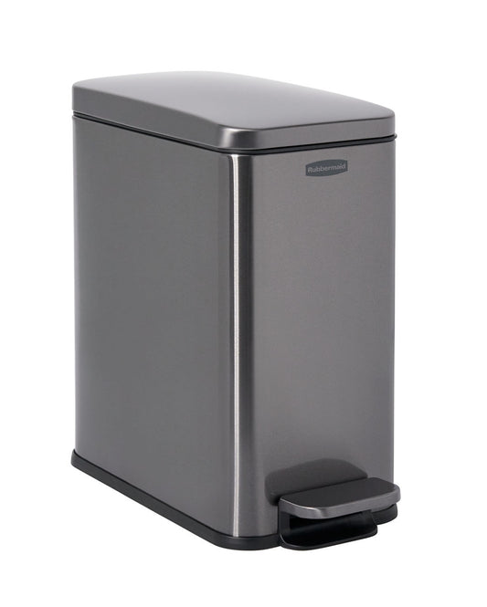 Stainless Steel Slim Step-On Trash Can - US 2910