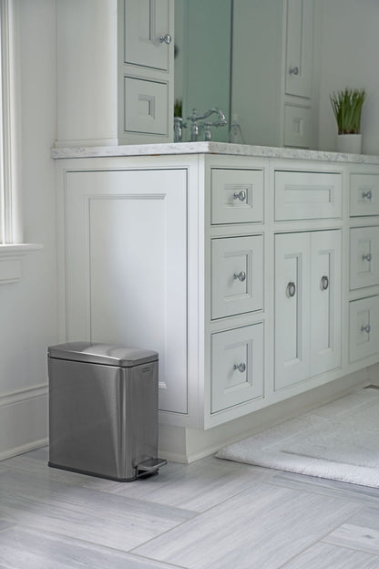 Stainless Steel Slim Step-On Trash Can - US 2910