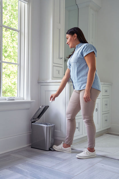 Stainless Steel Slim Step-On Trash Can - US 2910