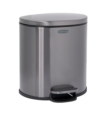 Stainless Steel Semi-Round Step-On Trash Can - US 8691