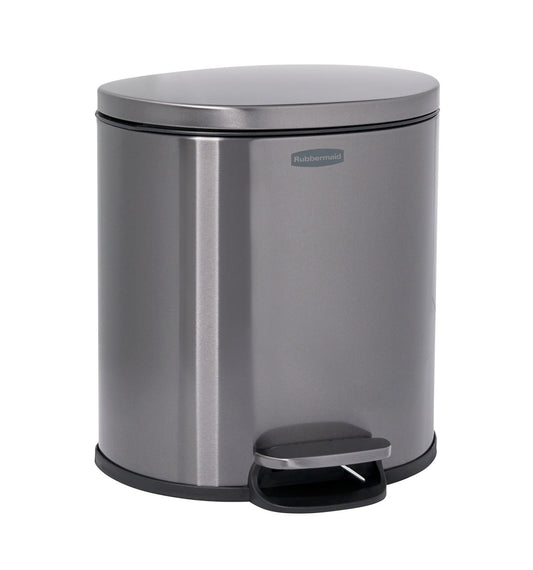 Stainless Steel Semi-Round Step-On Trash Can - US 8691