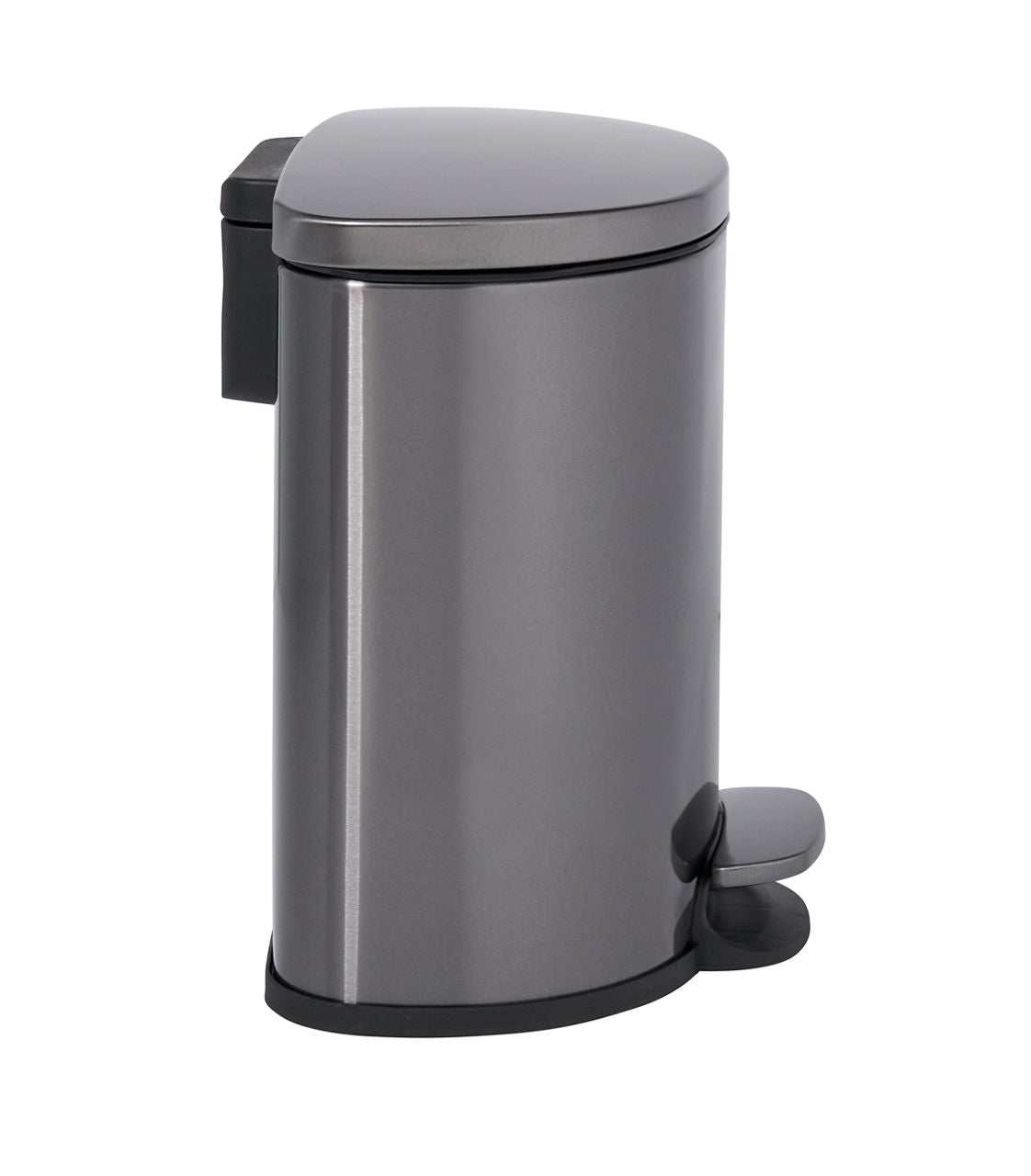 Stainless Steel Semi-Round Step-On Trash Can - US 8691