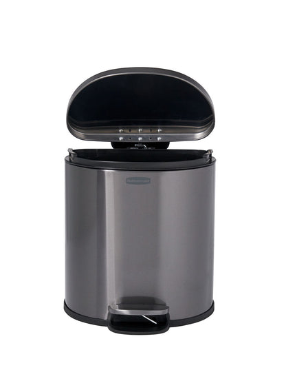 Stainless Steel Semi-Round Step-On Trash Can - US 8691