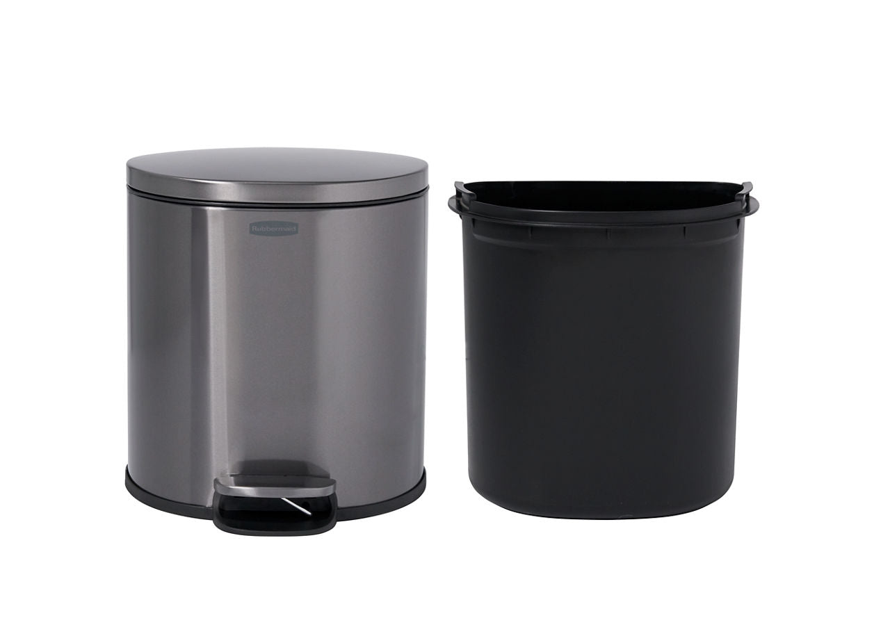 Stainless Steel Semi-Round Step-On Trash Can - US 8691