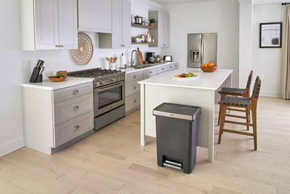 Premier High-Capacity Step-On Trash Can, Charcoal - US 7419