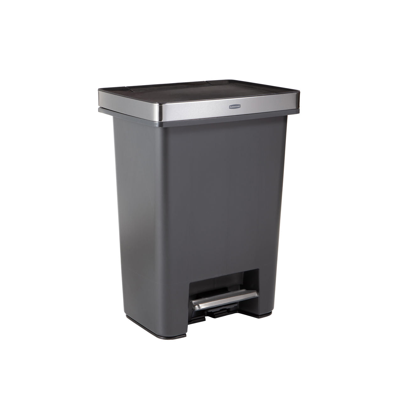 Premier High-Capacity Step-On Trash Can, Charcoal - US 7419