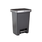 Premier High-Capacity Step-On Trash Can, Charcoal - US 7419