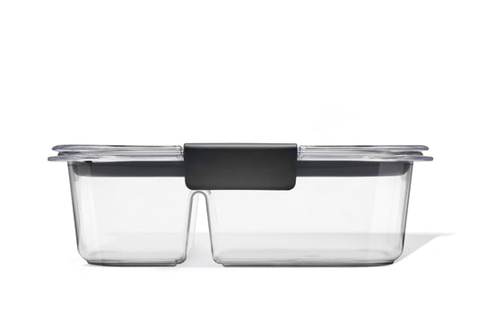 Rubbermaid® Brilliance™ Meal Prep Containers, 2-Compartment Food Storage Containers, 2.85 Cup, 5-Pack - US 6157