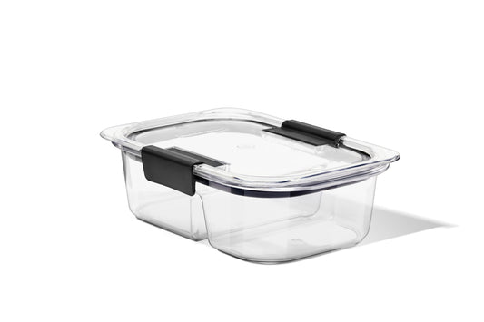 Rubbermaid® Brilliance™ Meal Prep Containers, 2-Compartment Food Storage Containers, 2.85 Cup, 5-Pack - US 6157