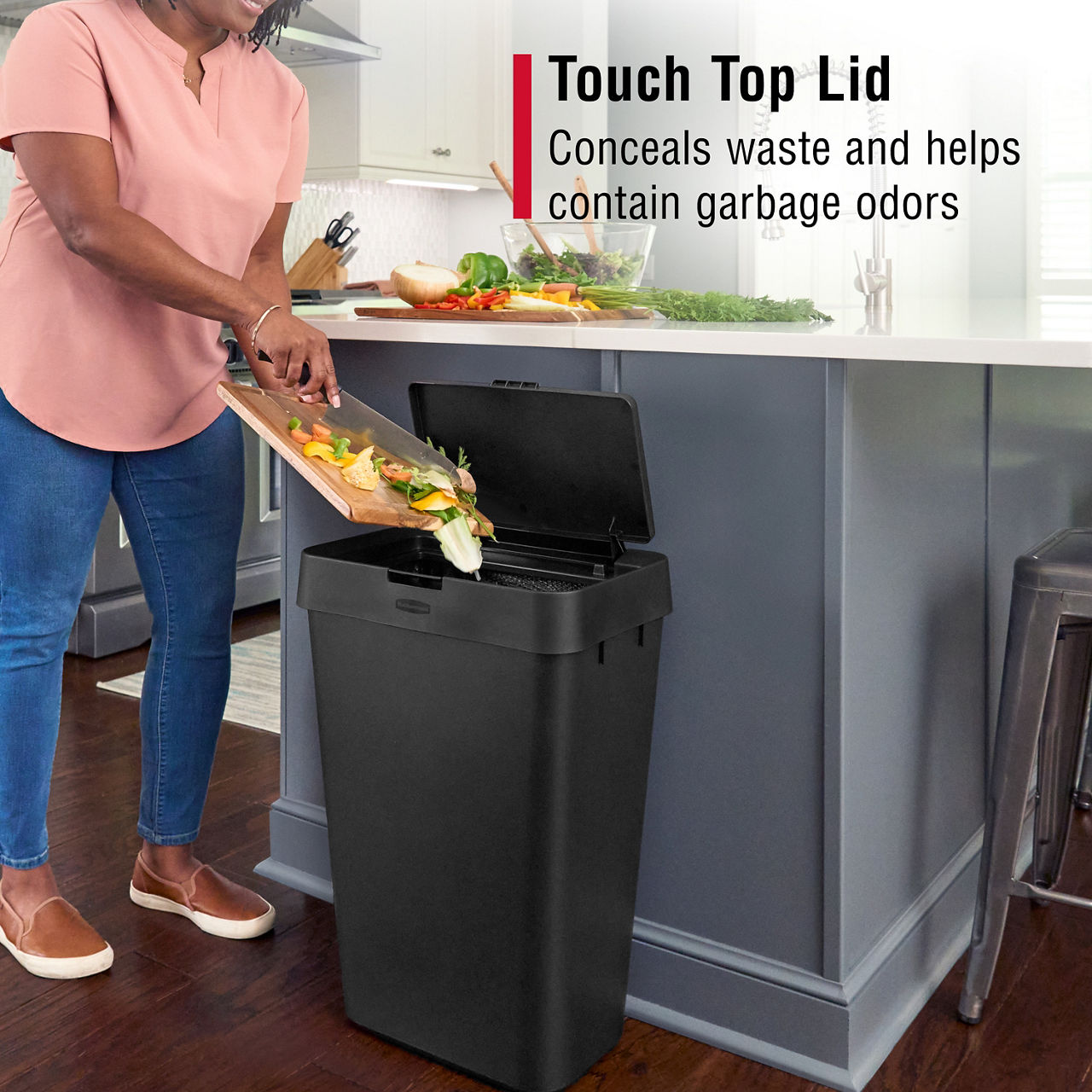 Touch-Top Trash Can - US 6114