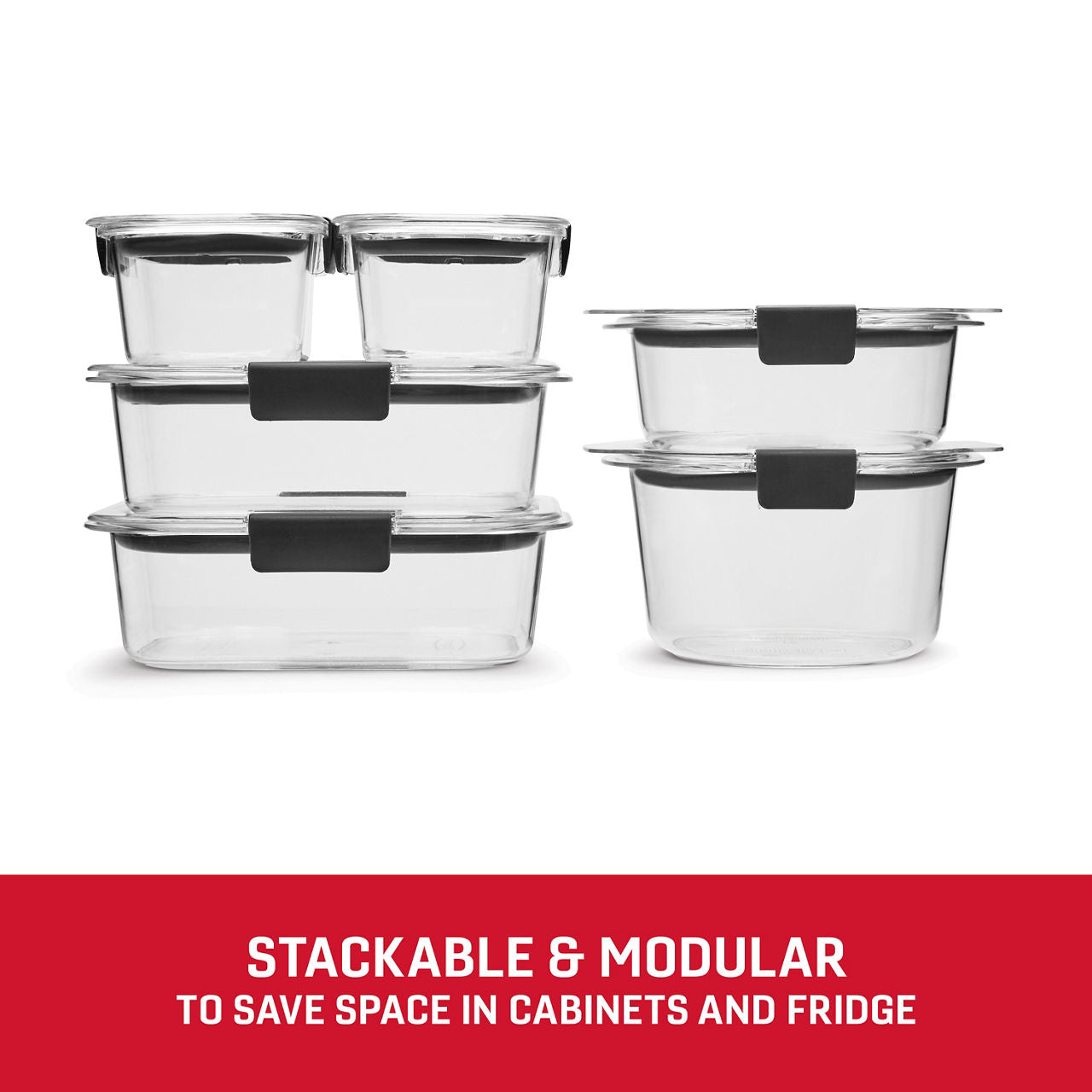 Rubbermaid Brilliance® Round and Rectangular Leak Proof Food Storage Containers, 12 Piece Set - US 7977