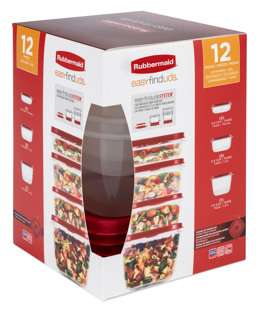 EasyFindLids™ with Vents Container Set - US 8255